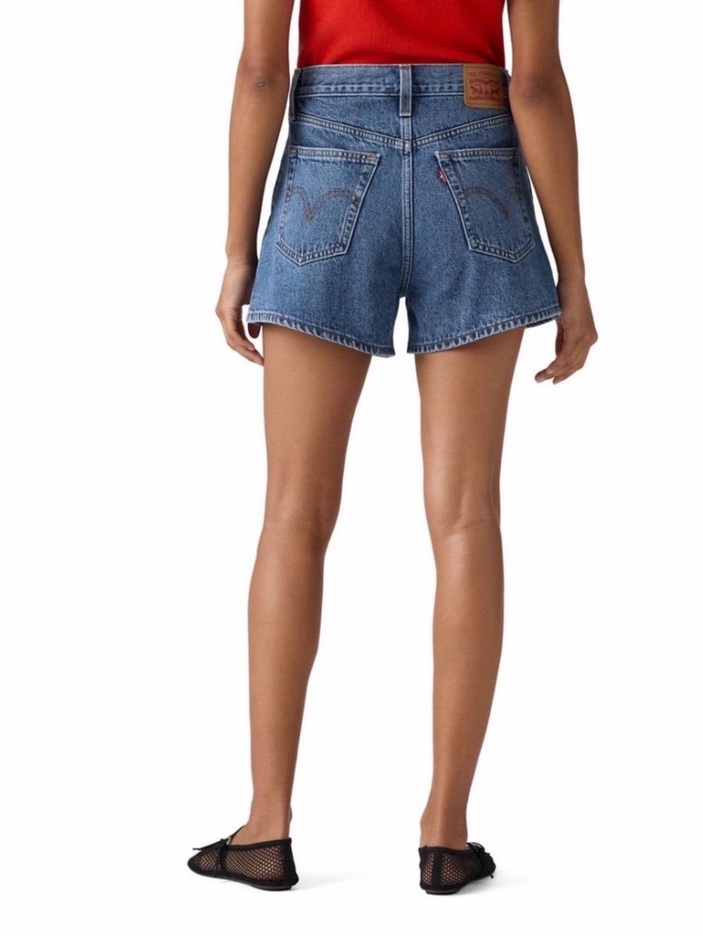 Levi's High Rise Blue Denim Mom Shorts - Picture 2 of 11